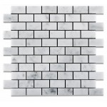 1x2 Carrara White Honed Marble Mosaic